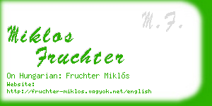 miklos fruchter business card